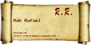 Rák Rafael névjegykártya